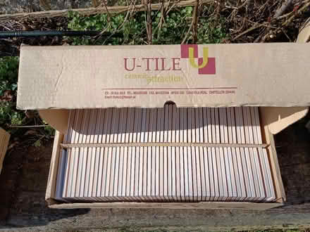 Photo of free 2 boxes Bumpy white 10x10cm tiles (Twickenham TW1) #1