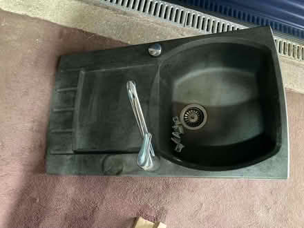 Photo of free black resin kitchen sink with tap and waste (Bents Green S11) #1