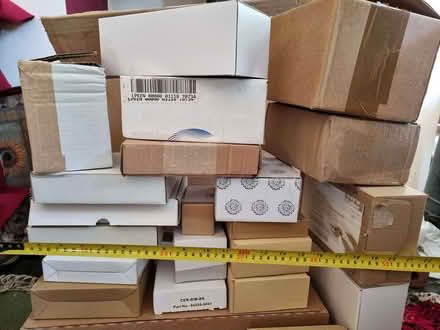 Photo of free SMALL BOXES various, for packaging / moving etc (whole lot) (Wooburn Green HP10) #1