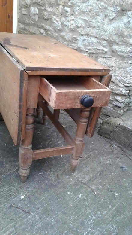 Photo of free Victorian pine gatelegged table (OX25 Upper Heyford) #4