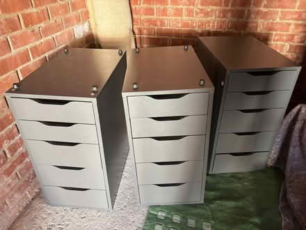 Photo of free THREE Ikea grey ALEX 5-drawer units (Verwood BH31) #1
