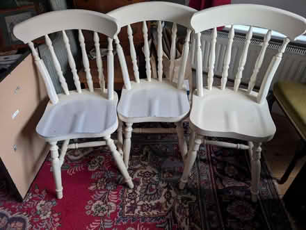 Photo of free Three painted spindle back chairs (Neasden NW10) #1