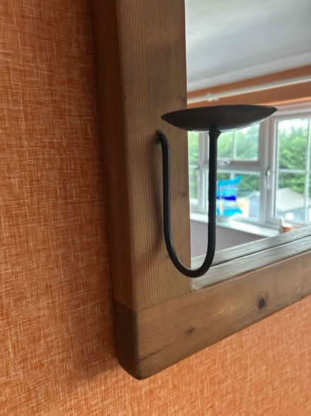 Photo of free Pine mirror with candle holders (Welwyn Garden City Al7) #2