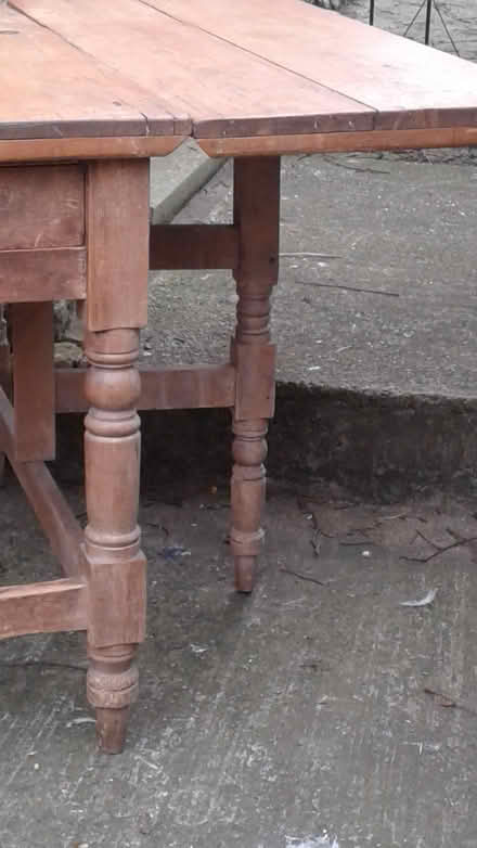 Photo of free Victorian pine gatelegged table (OX25 Upper Heyford) #3