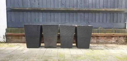 Photo of free Rattan pattern Plastic planters (Off Shooters Hill Road SE18) #1