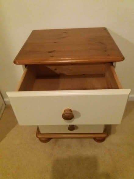 Photo of free Bedside cabinet (3 draw) 15" x 17" x 23". (Malvern Wells WR14) #1
