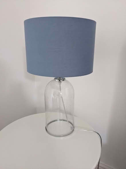 Photo of free Table lamp, glass base blue shade (Mousehold NR3) #2