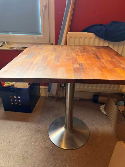 Photo of free Small kitchen table, solid wood top (Fairfield LA1) #1