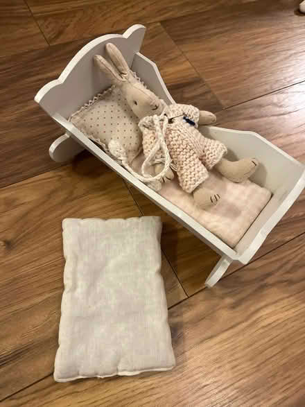 Photo of free Wooden cradle and bunny toy (Kempston) #1