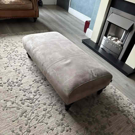 Photo of free Grey 3 seater sofa and foot stool (Crowthorne, RG45) #2