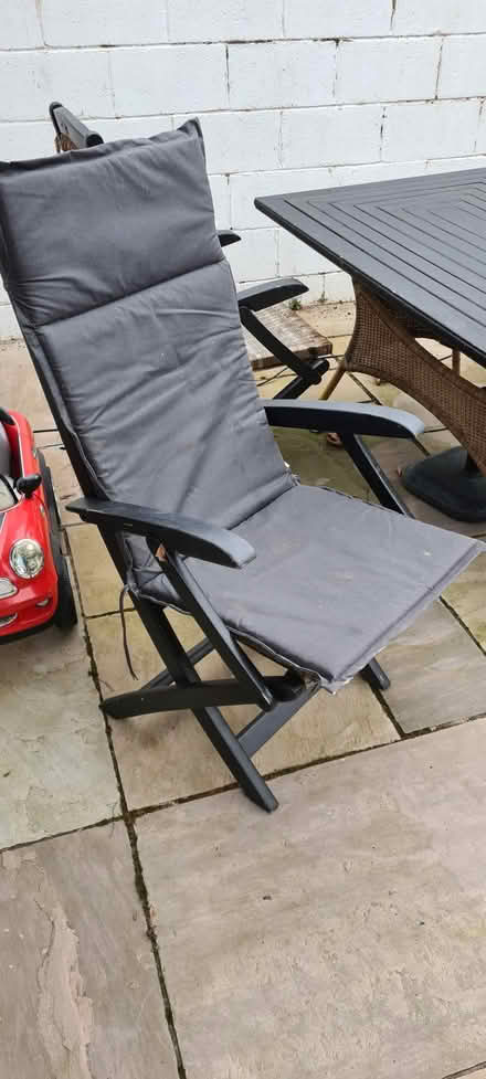 Photo of free Wooden garden table and 4 chairs (Dundrum) #1