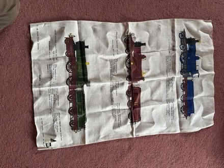 Photo of free Unused tea towel - three steam locos (Mimbridge GU24) #1