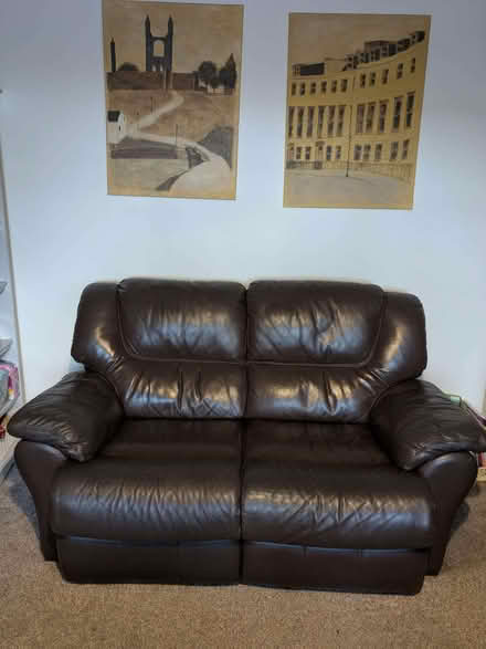 Photo of free Brown Leather Sofa (Great Salkeld CA11) #1
