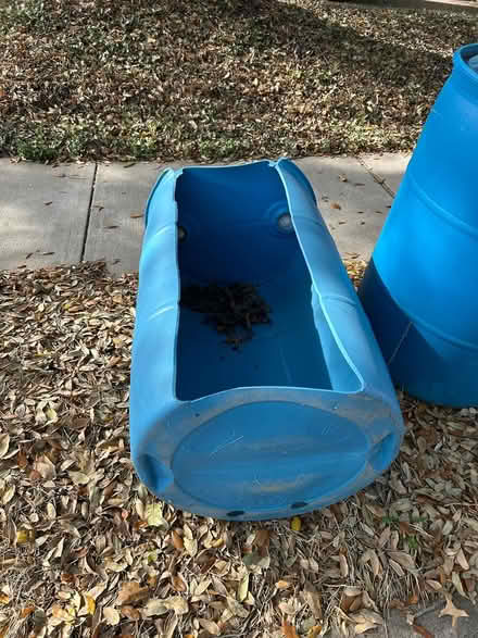 Photo of free Blue plastic barrels (Richardson, TX) #2
