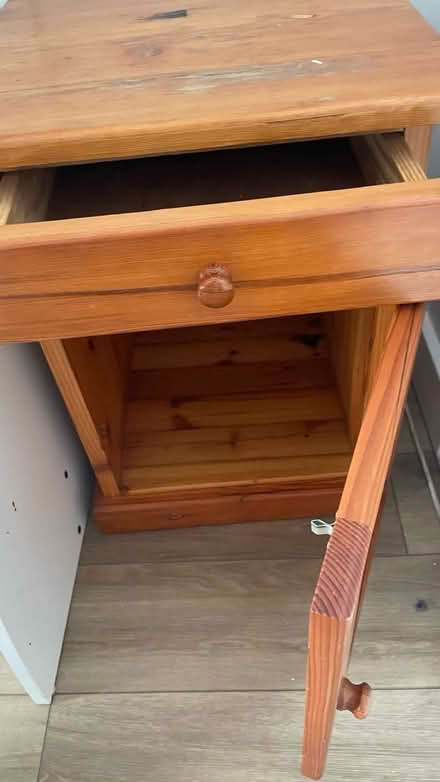 Photo of free 2 x Oregon pine bedside tables (Leominster) #4