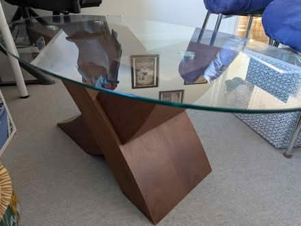 Photo of free Coffee Table (glass, wood) (RG4) #2
