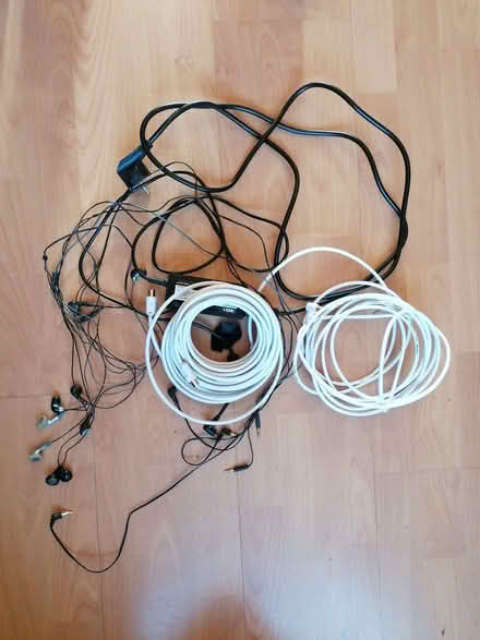 Photo of free Assorted cables and headphones (Stirchley B30) #1