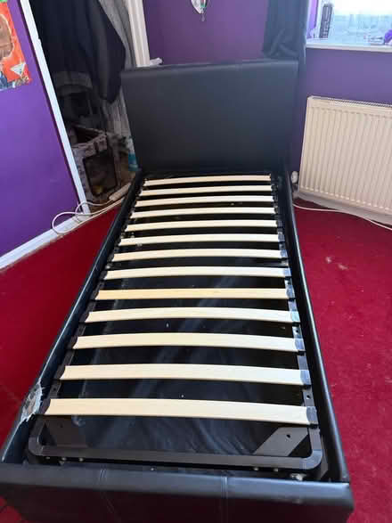 Photo of free Black leather gas lifted bed (Summersdale) #1