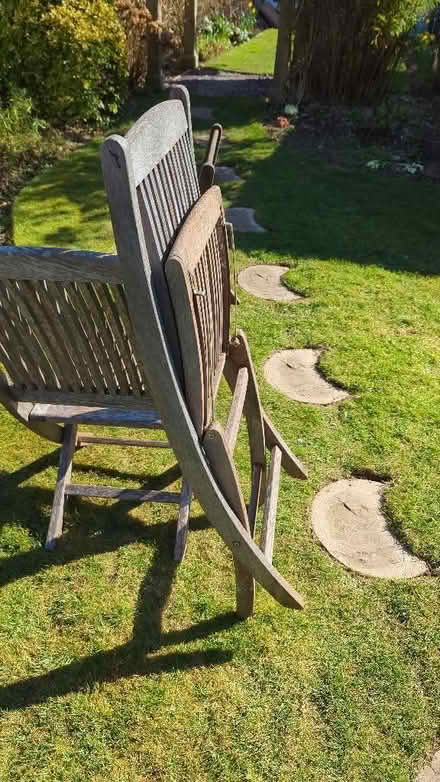Photo of free Teak garden table and four folding chairs (Kenilworth CV8) #3