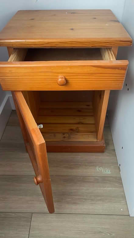 Photo of free 2 x Oregon pine bedside tables (Leominster) #3