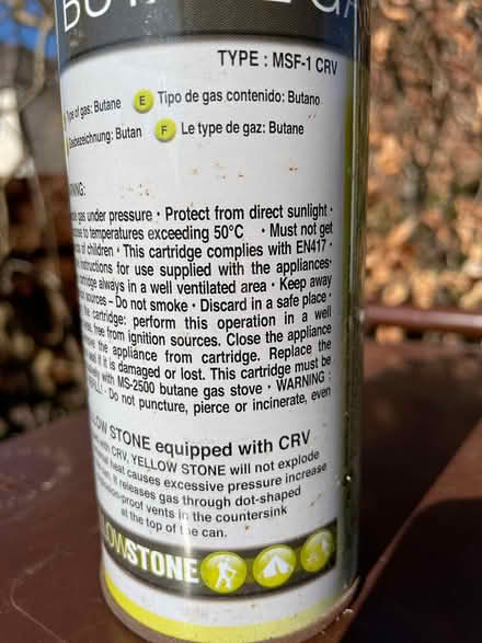 Photo of free Butane gas MSF 1 CRV 227g cannister (HR1 Tupsley) #4