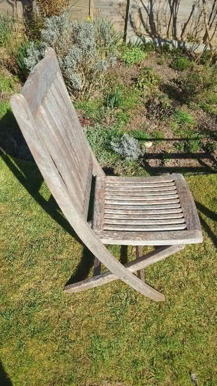 Photo of free Teak garden table and four folding chairs (Kenilworth CV8) #2