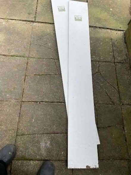 Photo of free two 'new' (not used) white 6ft x 9" shelves (Garthmyl SY15) #1