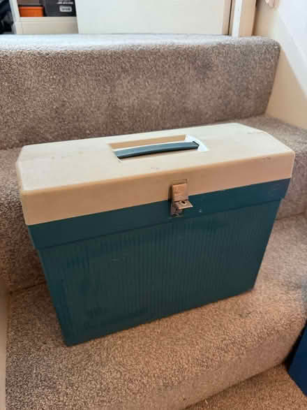 Photo of free Plastic filing box with folders (Weston) #2