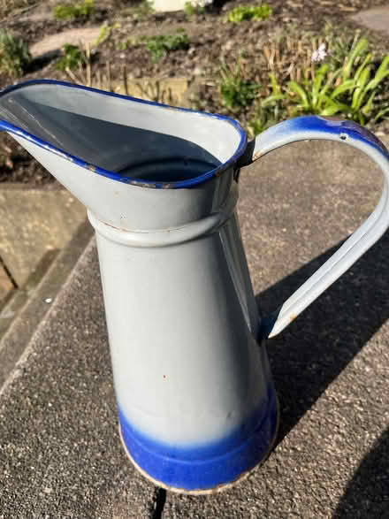 Photo of free Old blue enamel jug (Kendal LA9) #2