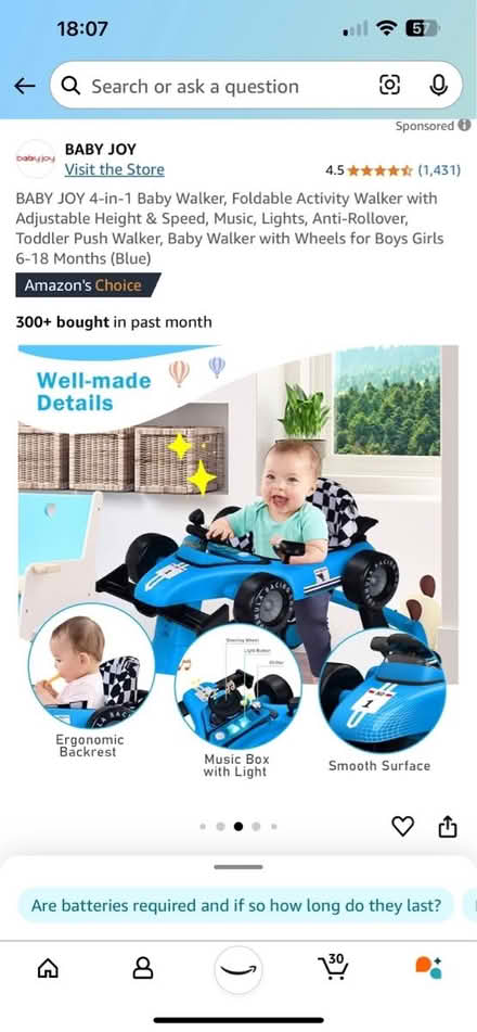 Photo of free babyjoy baby walker (near kings academy) #2