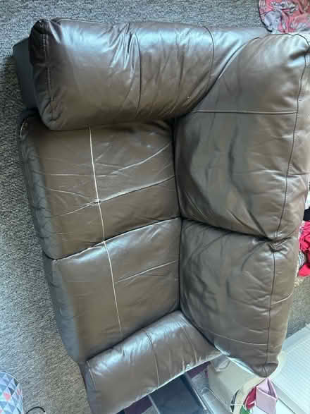 Photo of free Brown leather couch (Edinburgh) #1