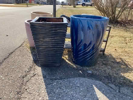 Photo of free Large blue planting pot (1875 Eastport Dr Troy) #1