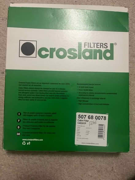 Photo of free Cabin filter (West Drayton) #1