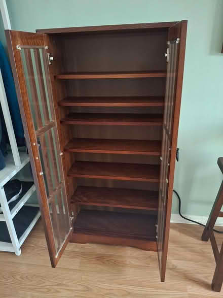 Photo of free Curb alert: wooden dvd cabinet (Woodridge (75th & Janes)) #2