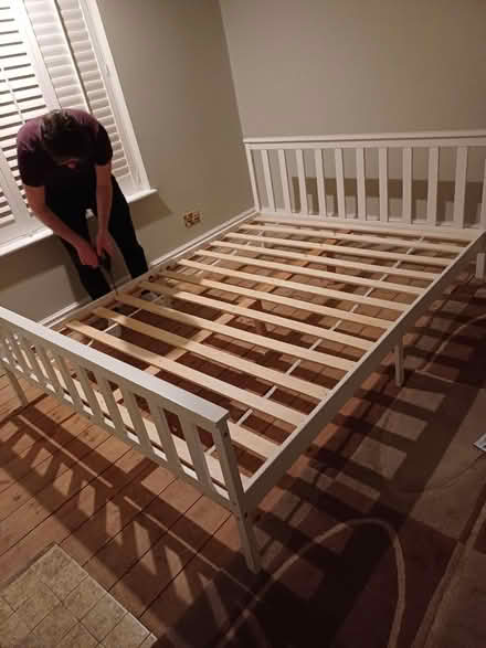 Photo of free White wooden King size bed frame (EN4 8NY) #1