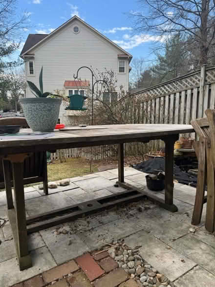 Photo of free Heavy Teak table (Wormans Mill) #3