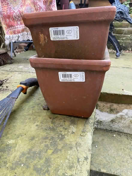 Photo of free 2 terracotta planters (Barnsbury N1) #1