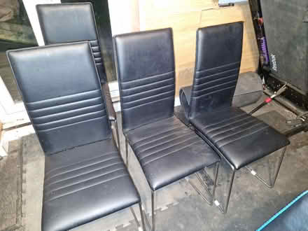 Photo of free 4 black dining room chairs (Bracknell RG12) #2