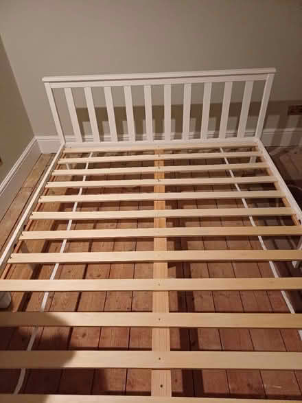 Photo of free White wooden King size bed frame (EN4 8NY) #3
