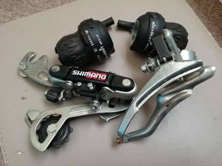 Photo of free Bicycle front and rear derailleurs with grip shifters (Westhoughton BL5) #1