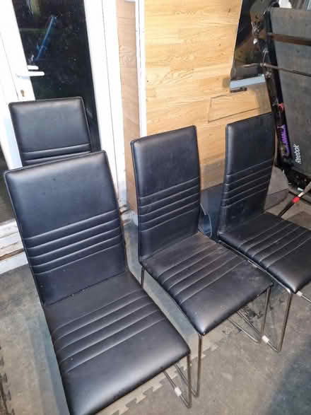 Photo of free 4 black dining room chairs (Bracknell RG12) #1