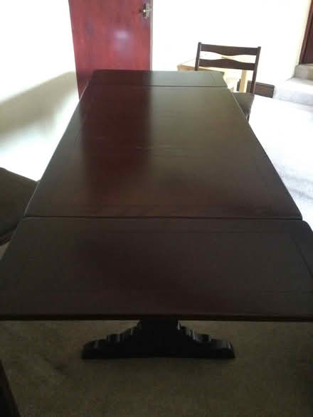 Photo of free dark hardwood dining table. (Lamonby CA11) #1