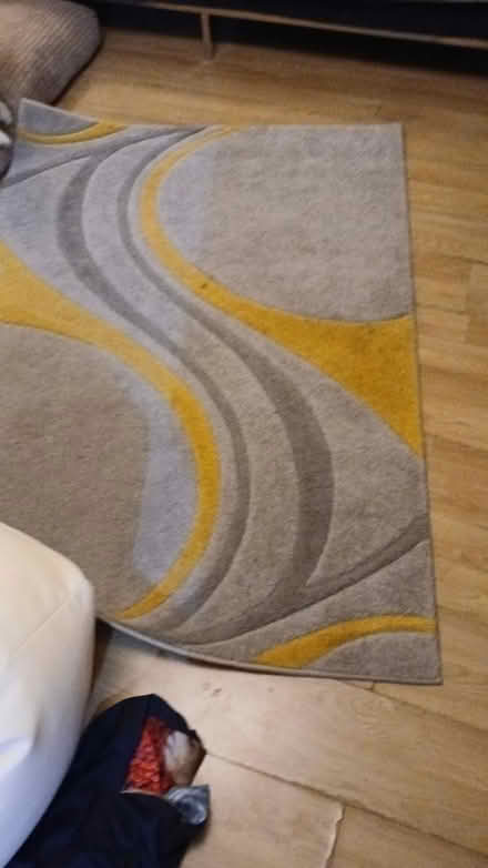 Photo of free Large grey and mustard rug (Iver Heath SL00BZ) #1