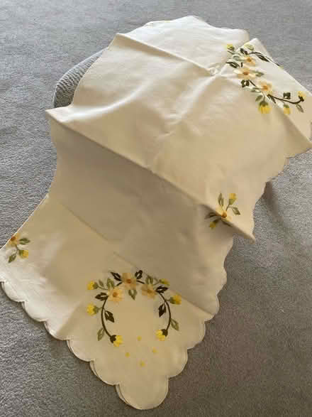 Photo of free Small Embroidered Tablecloth. (Findern DE65) #1