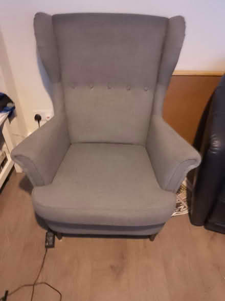 Photo of free 2 IKEA armchairs blue/grey (Isleworth TW7 Near Rugby Gd) #1