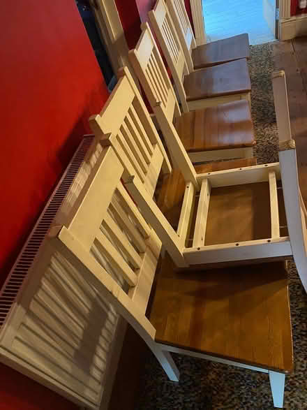 Photo of free 6 solid wooden dining chairs (Feltham TW13) #2