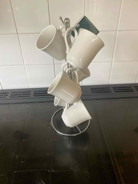 Photo of free 6 matching mugs and stand (Cambridge) #1