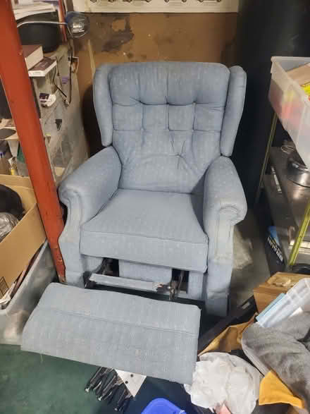 Photo of free Gray/blue La-Z-Boy recliner (Out Waterloo, past WARF 4 mi) #1