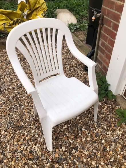 Photo of free 6 white garden chairs (Caversham Heights RG4) #1