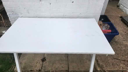 Photo of free Solid white ikea table (Ham TW10) #2